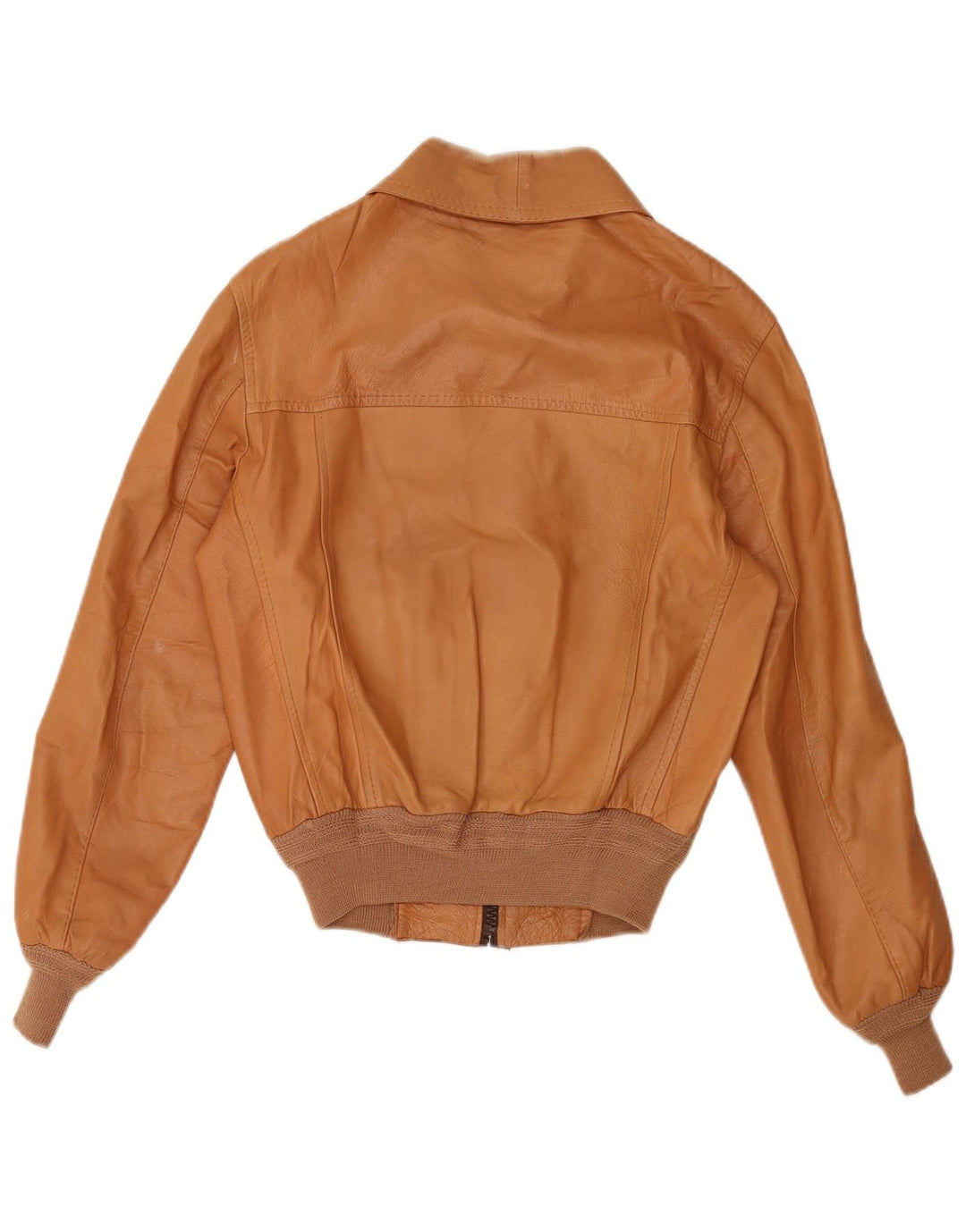 Винтажная женская кожаная куртка IT 50 XL Бежевая