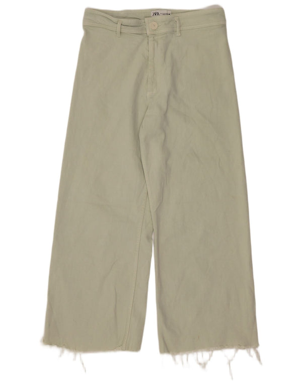Zara Womens The Marine Straight Wide Leg Jeans EU 44 XL W34 L27 Green