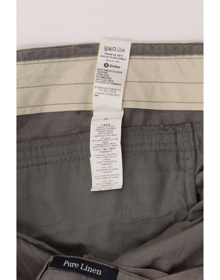 Мужские шорты чинос Marks & Spencer W38 XL серые льняные