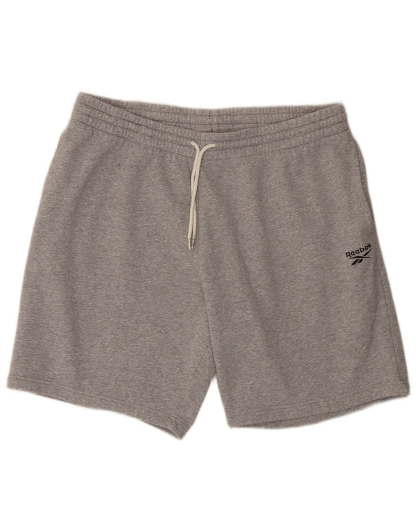 Мужские спортивные шорты Reebok 2XL, серый хлопок с крапинками