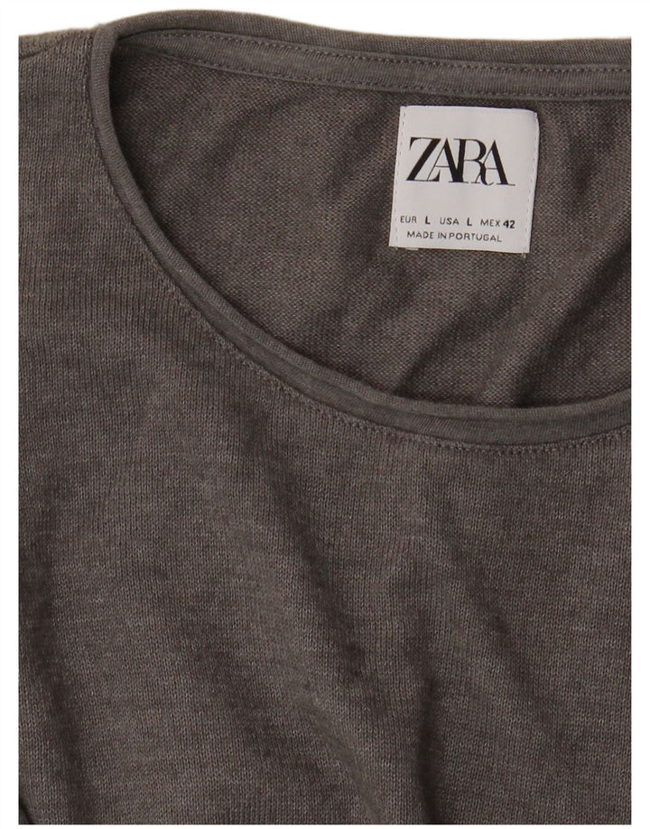 Мужская футболка Zara, большая, серая