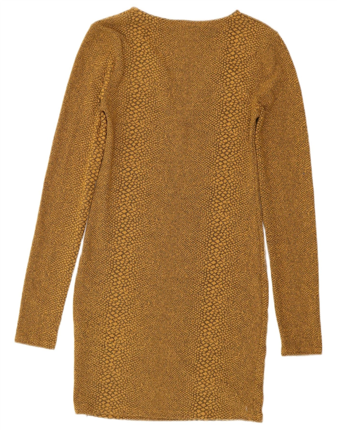 Женское облегающее платье с длинными рукавами ZARA UK 8, маленький желтый с животным принтом