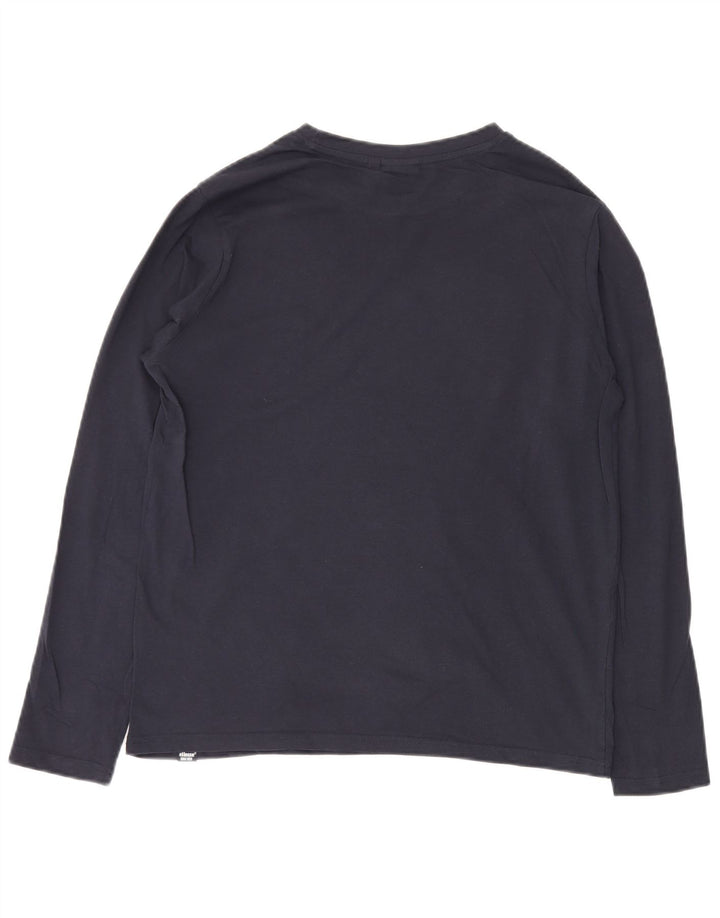 Мужской топ Ellesse с длинным рукавом, средний темно-синий, хлопок