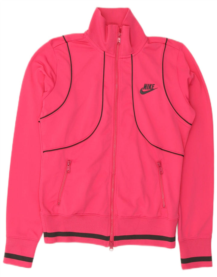 Женская спортивная куртка Nike UK 10/12, полиэстер среднего розового цвета