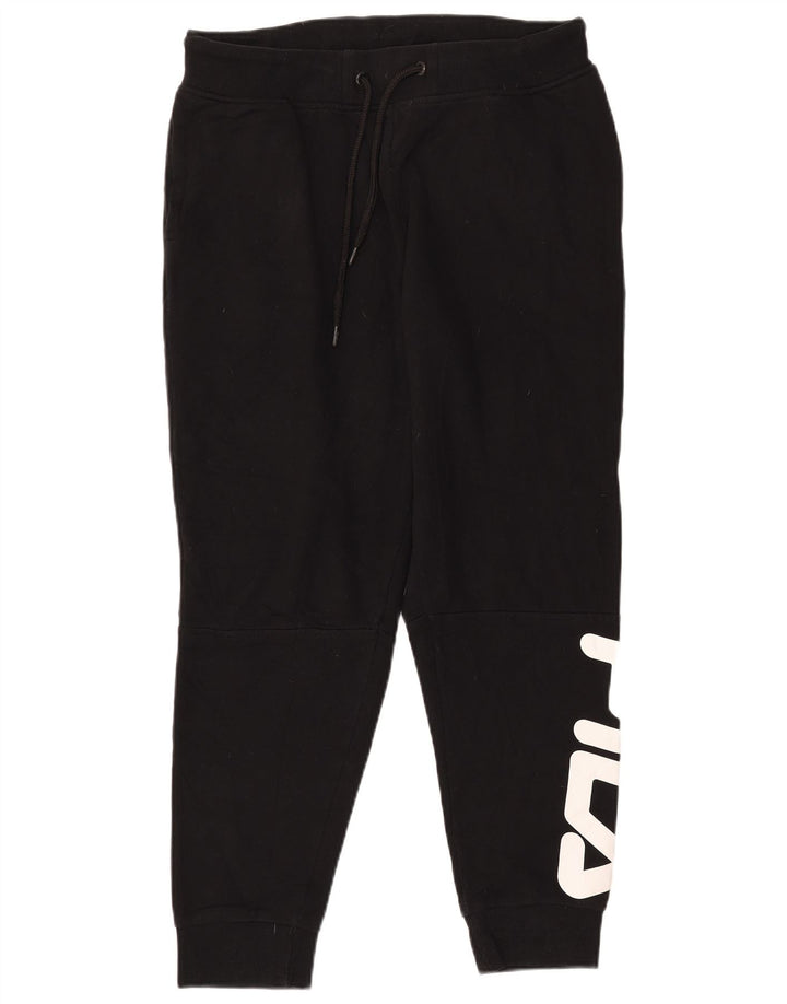 Fila Мужские спортивные брюки с рисунком, джоггеры, средний черный, хлопок