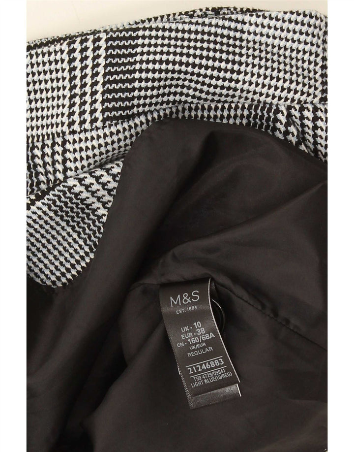 Женская мини-юбка Marks & Spencer UK 10, маленькая W28, синяя с узором «гусиные лапки»