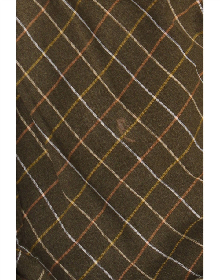 Мужская рубашка Orvis 2XL, цвет хаки, хлопок в клетку