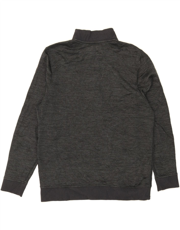 UNDER ARMOUR Mens Cold Gear Zip Neck Sweatshirt Jumper Large Grey Chevron Vintage Under Armour and Second-Hand Under Armour from Messina Hembry 