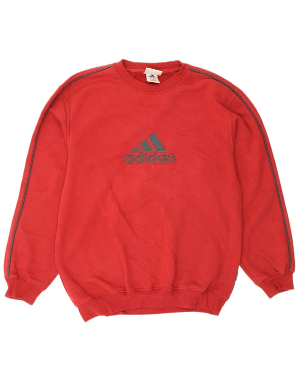 Мужской свитер Adidas с рисунком, Великобритания, 34/36, маленький, красный, хлопок