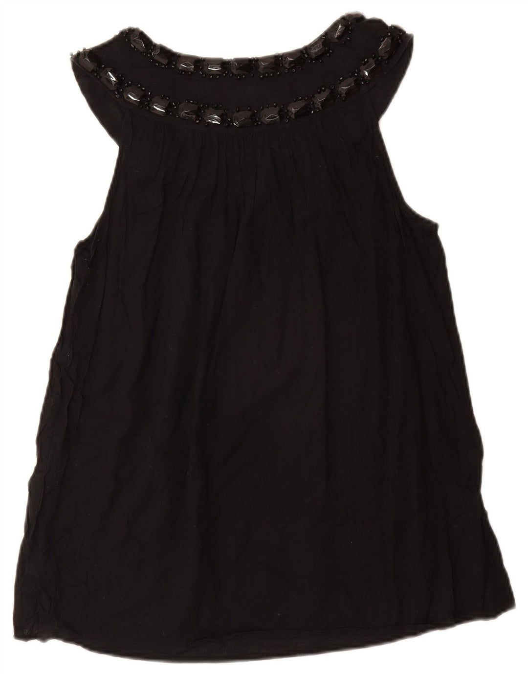 Женская блузка без рукавов MICHAEL KORS UK 12, средний черный хлопок