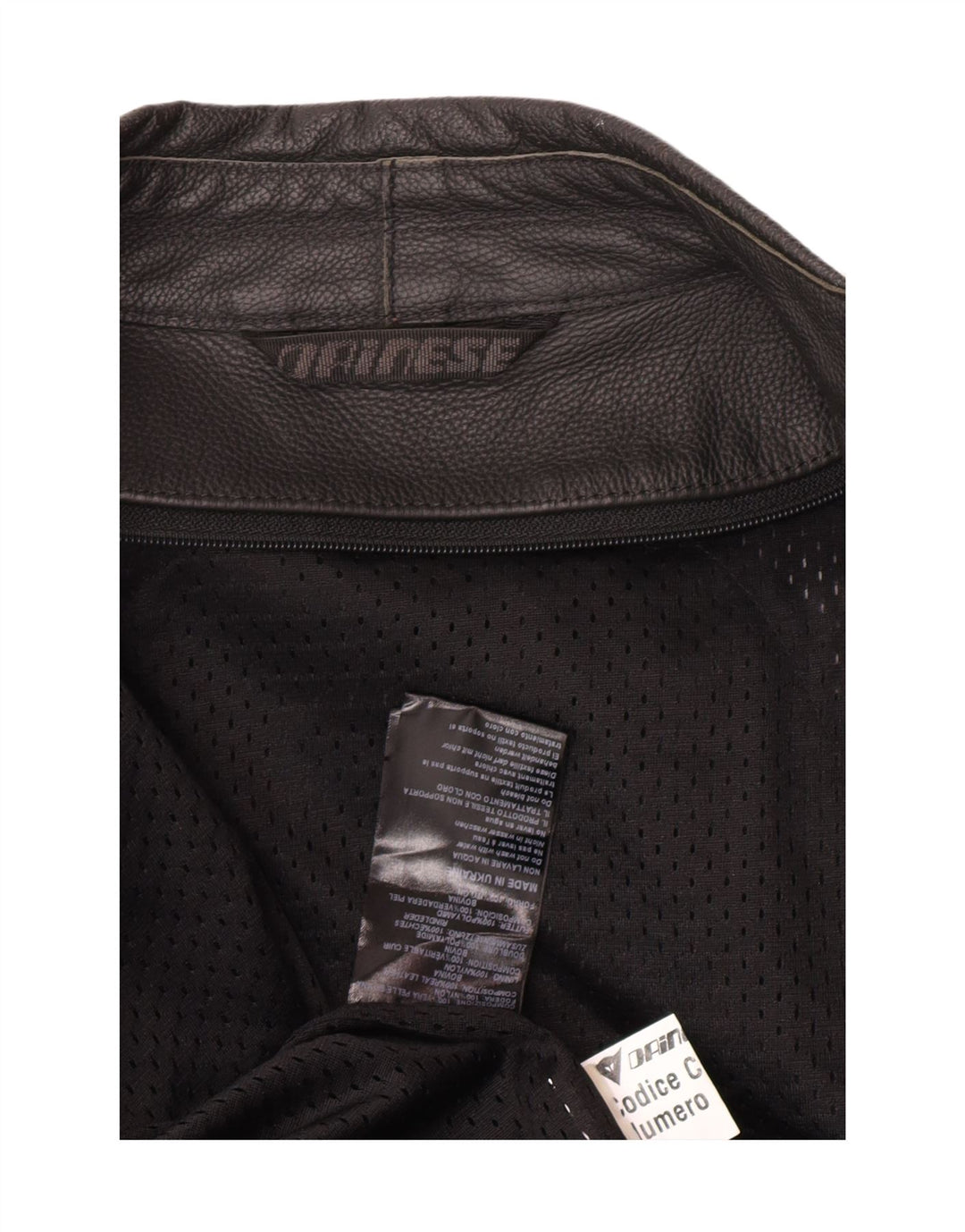 Мужская куртка Dainese Racer UK 36, маленькая черная кожа с цветными блоками