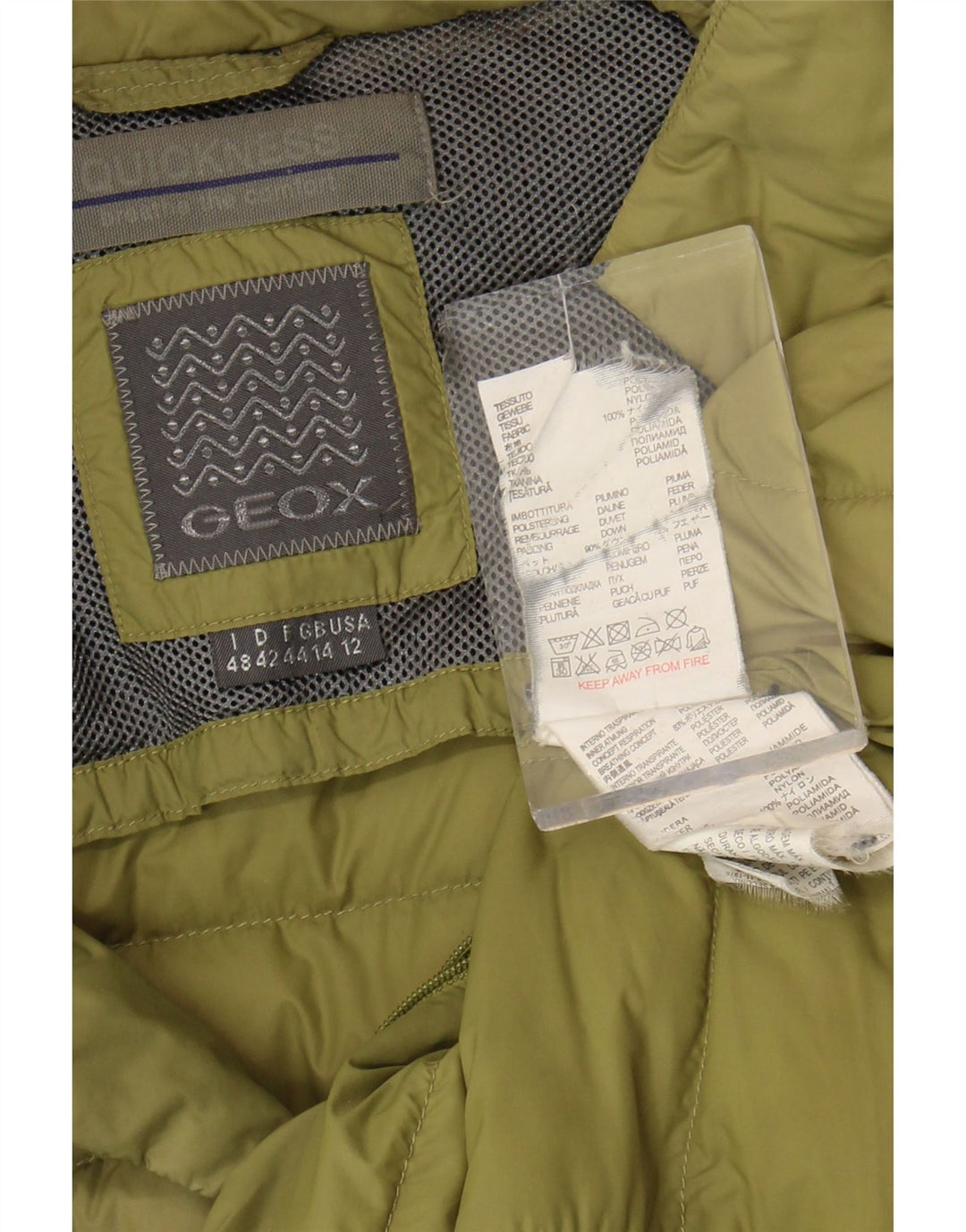 Женская стеганая куртка Geox UK 14, большая, зеленая, полиамид