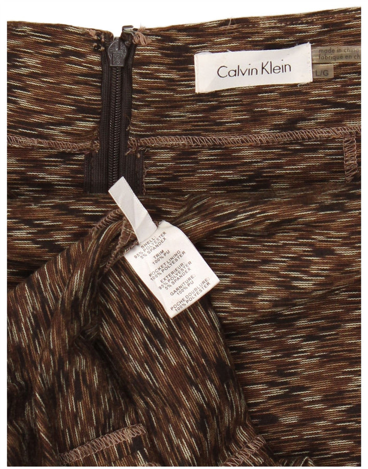 CALVIN KLEIN Женская юбка-карандаш, большая W32, коричневый в крапинку, полиэстер