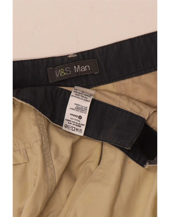 Мужские шорты карго Marks & Spencer W34, большие, бежевые, хлопок