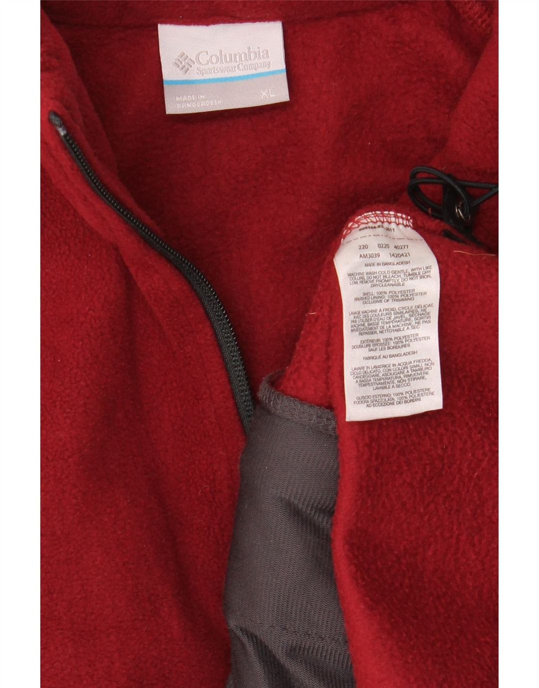 Мужская флисовая куртка Columbia UK 42 XL бордовый полиэстер