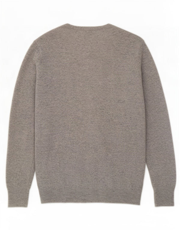 Benetton Womens Cardigan Sweater UK 14 Large Grey Flecked Wool
