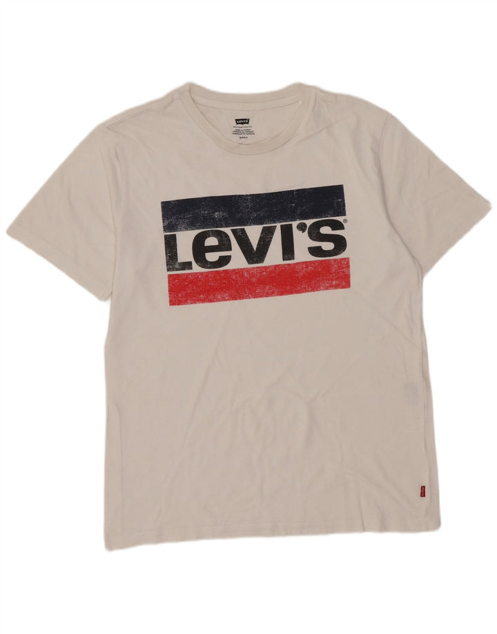 Мужская футболка с рисунком Levi's, маленький белый цвет
