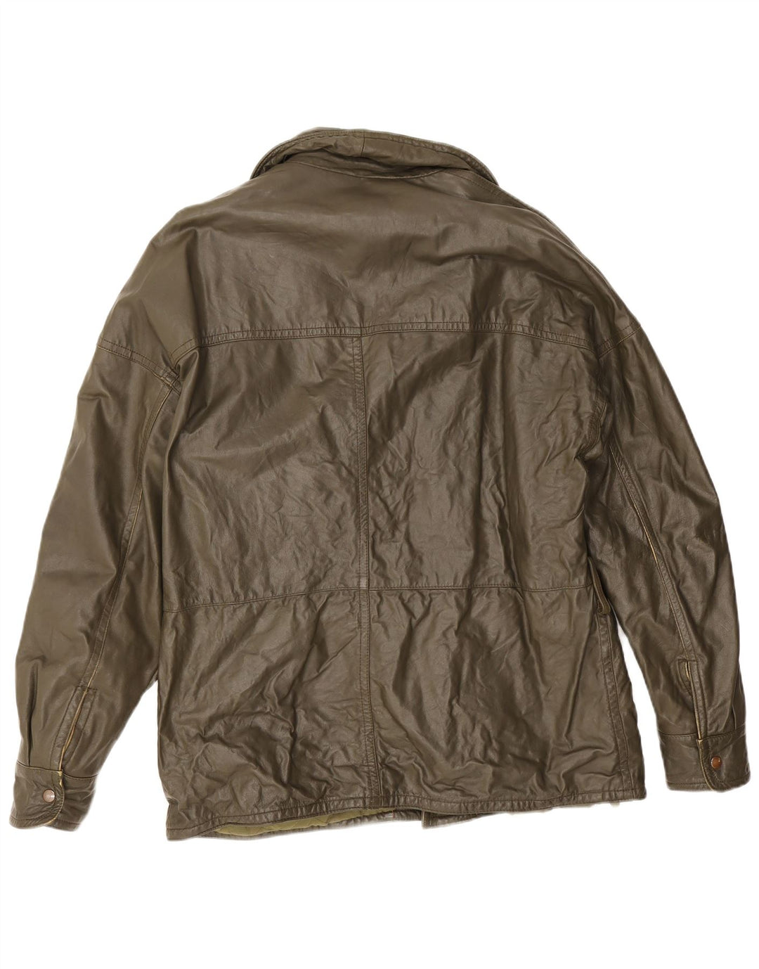 Винтажная мужская кожаная куртка IT 50, большая кожа цвета хаки