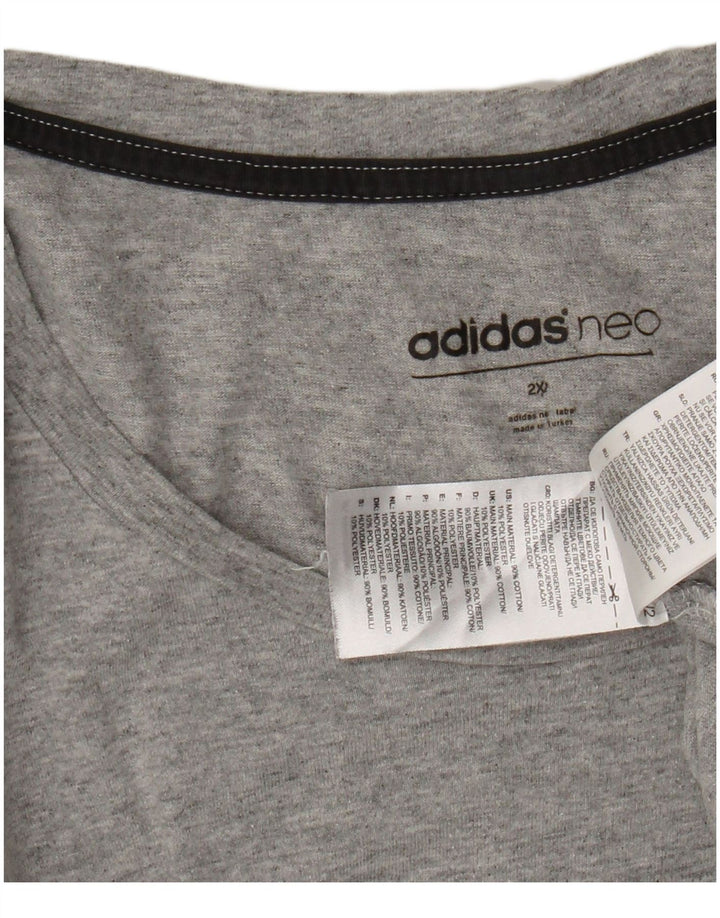 Мужская футболка ADIDAS с рисунком 2XL, серый хлопок