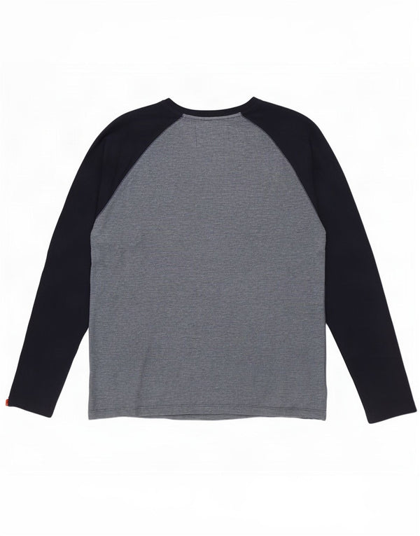 Мужской топ Superdry с длинным рукавом 2XL, синий, хлопок с цветными блоками
