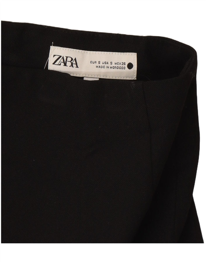 Женская мини-юбка Zara, маленькая W26, черная, полиэстер