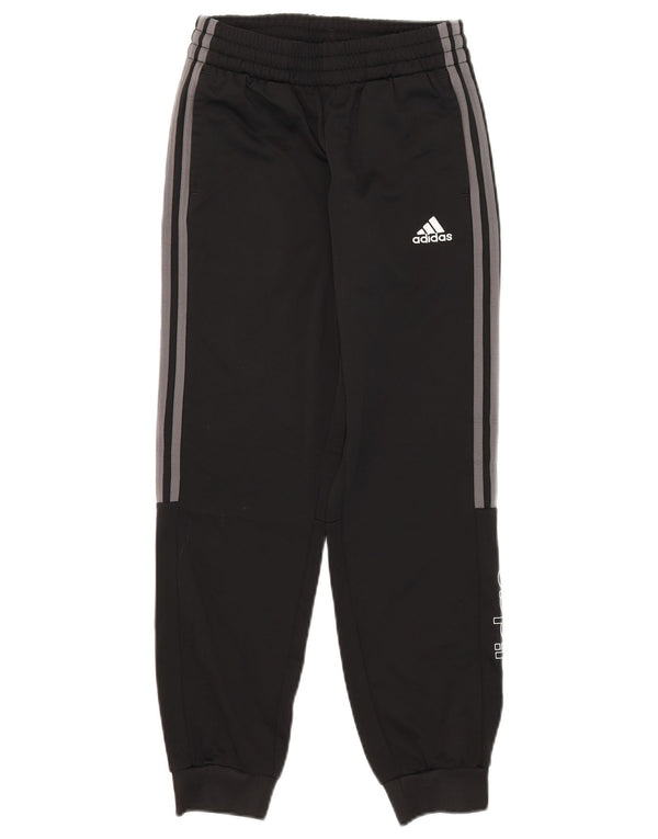 Adidas Спортивный костюм с графическим рисунком для мальчиков, брюки для бега, 11–12 лет, черный полиэстер
