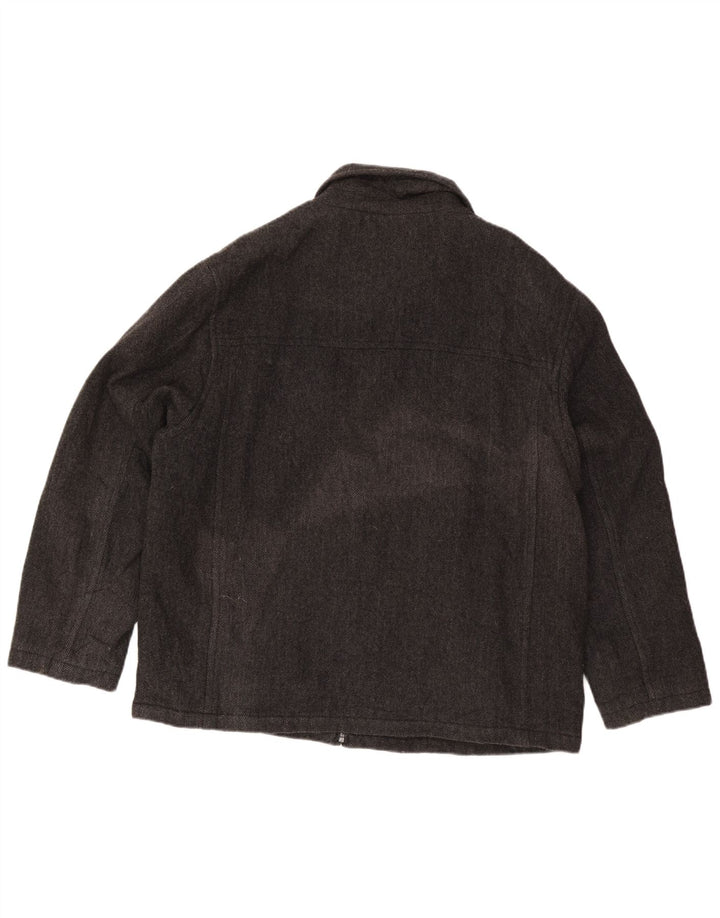 Мужская куртка-бомбер Dockers UK 42 XL серая шерстяная с узором «елочка»