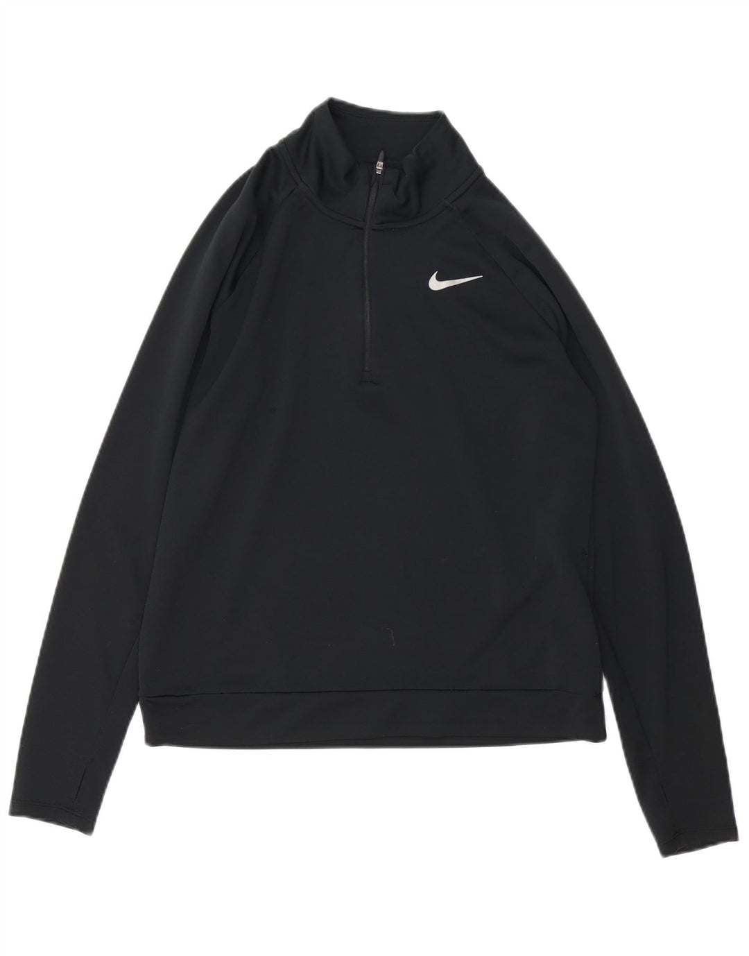 Женский пуловер с воротником на молнии NIKE Dri Fit UK 10, маленький черный цвет