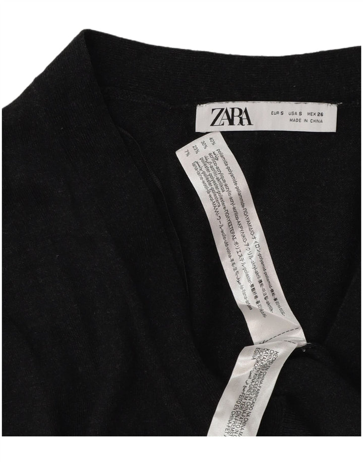 Женский удлиненный кардиган большого размера Zara UK 10, маленький серый полиэстер
