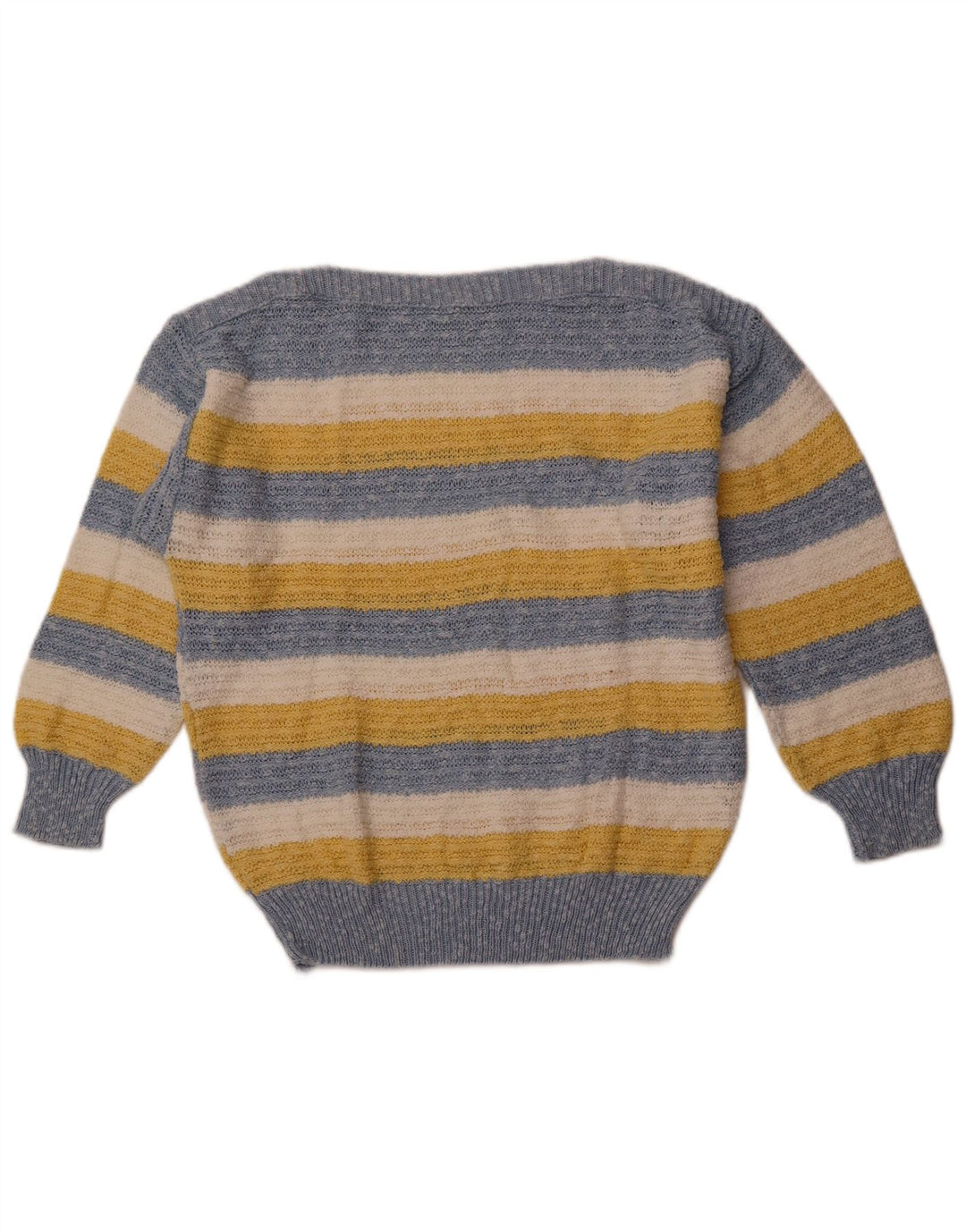 ВИНТАЖНЫЙ женский джемпер с вырезом «лодочка» IT 42, хлопковый средний цвет в синюю полоску