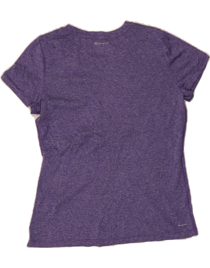 CHAMPION Womens T-Shirt Top UK 14 Medium Purple Flecked Polyester Vintage Champion and Second-Hand Champion from Messina Hembry 