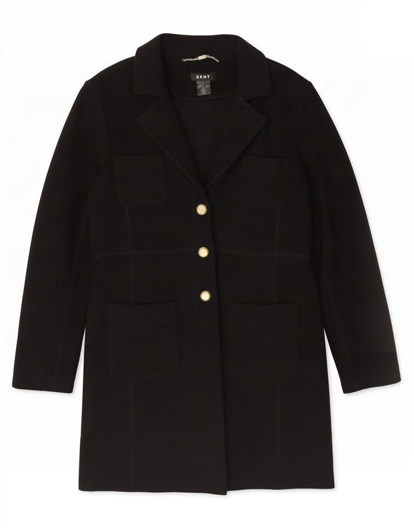 Женское пальто Dkny US 8, среднее, черное, шерстяное