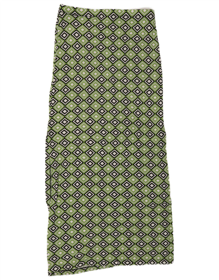 MICHAEL KORS Женская макси-юбка Medium W30 Зеленая с геометрическим рисунком