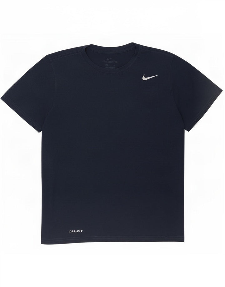 Мужская футболка Nike Dri Fit, маленький темно-синий полиэстер