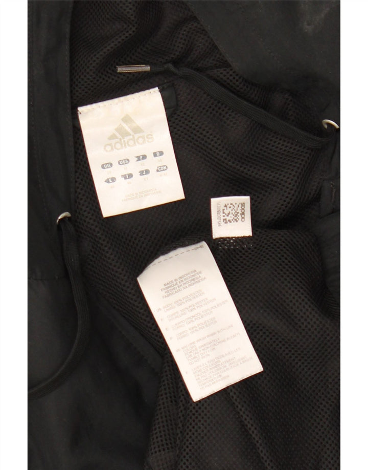 Женский спортивный костюм Adidas с капюшоном, верхняя куртка UK 14, большой черный полиэстер