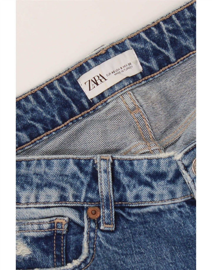 Женские потертые узкие джинсы Zara EU 40 Medium W30 L27 Синие