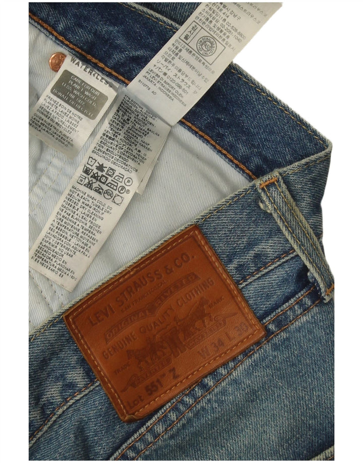 Мужские прямые джинсы Levi's 551 W34 L30 синие, хлопок