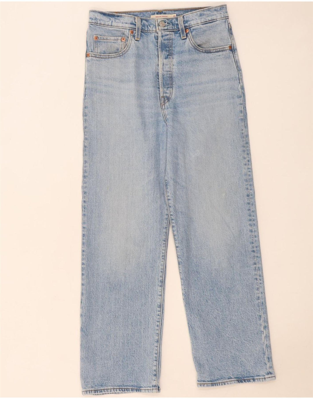 Женские прямые джинсы Levi's Ribcage W28 L27, синий хлопок