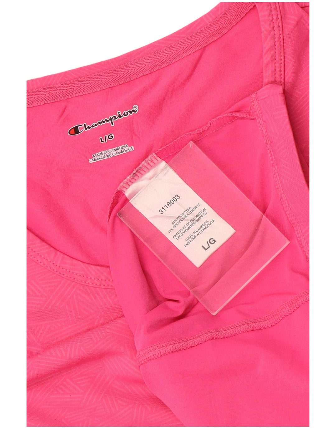 Женская футболка Champion Top UK 16, большой розовый полиэстер с геометрическим рисунком, спортивная