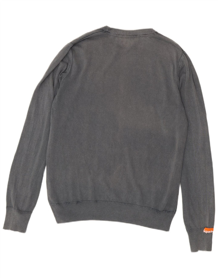 SUPERDRY Мужской свитер с круглым вырезом 2XL, серый хлопок