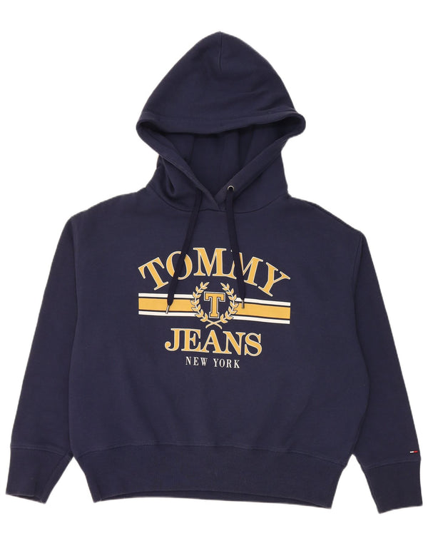 Женский джемпер с капюшоном Tommy Hilfiger UK 14, средний, темно-синий