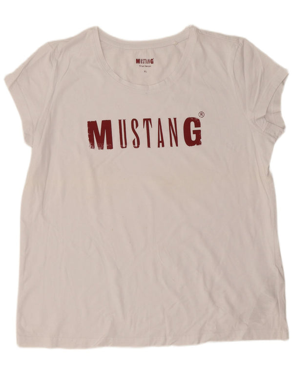 Женская футболка с рисунком Mustang Top UK 18 XL, белый хлопок