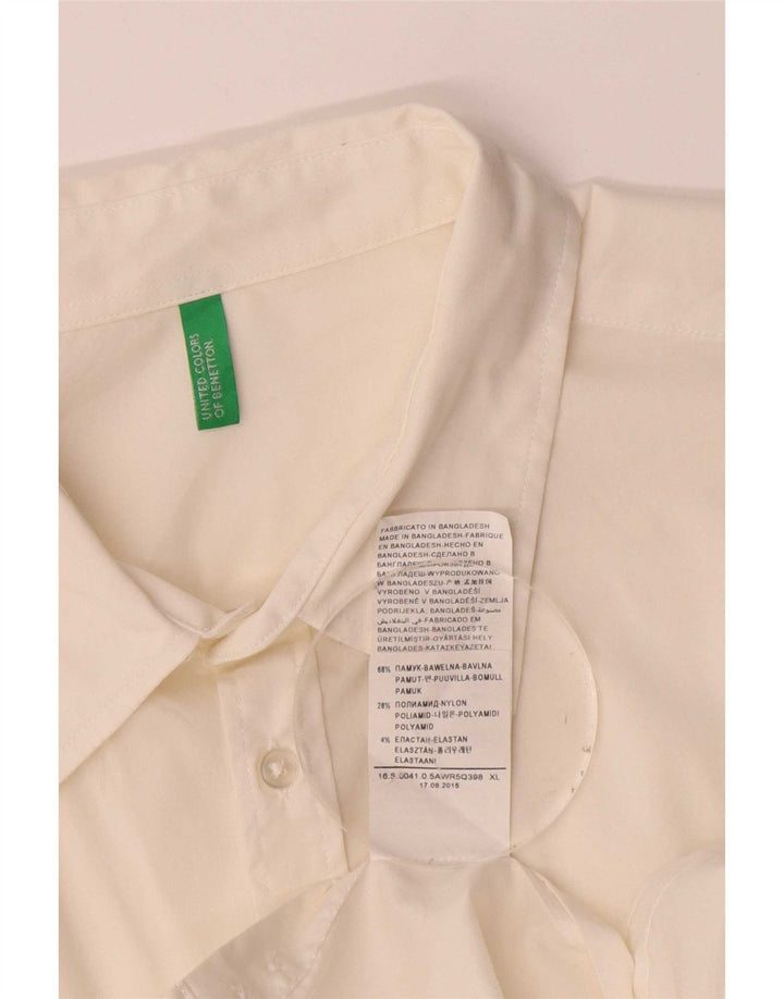 Мужская рубашка Benetton XL, белый хлопок