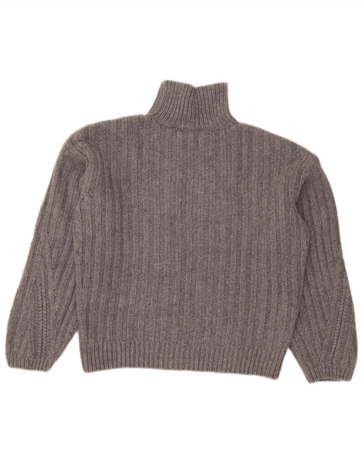 Женский укороченный джемпер с высоким воротником Massimo Dutti, Великобритания, 10, маленький серый