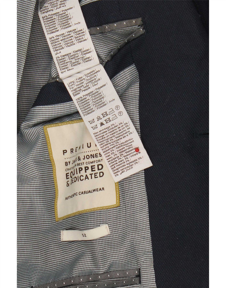 Мужской пиджак на двух пуговицах Jack & Jones IT 52 XL темно-синий полиэстер