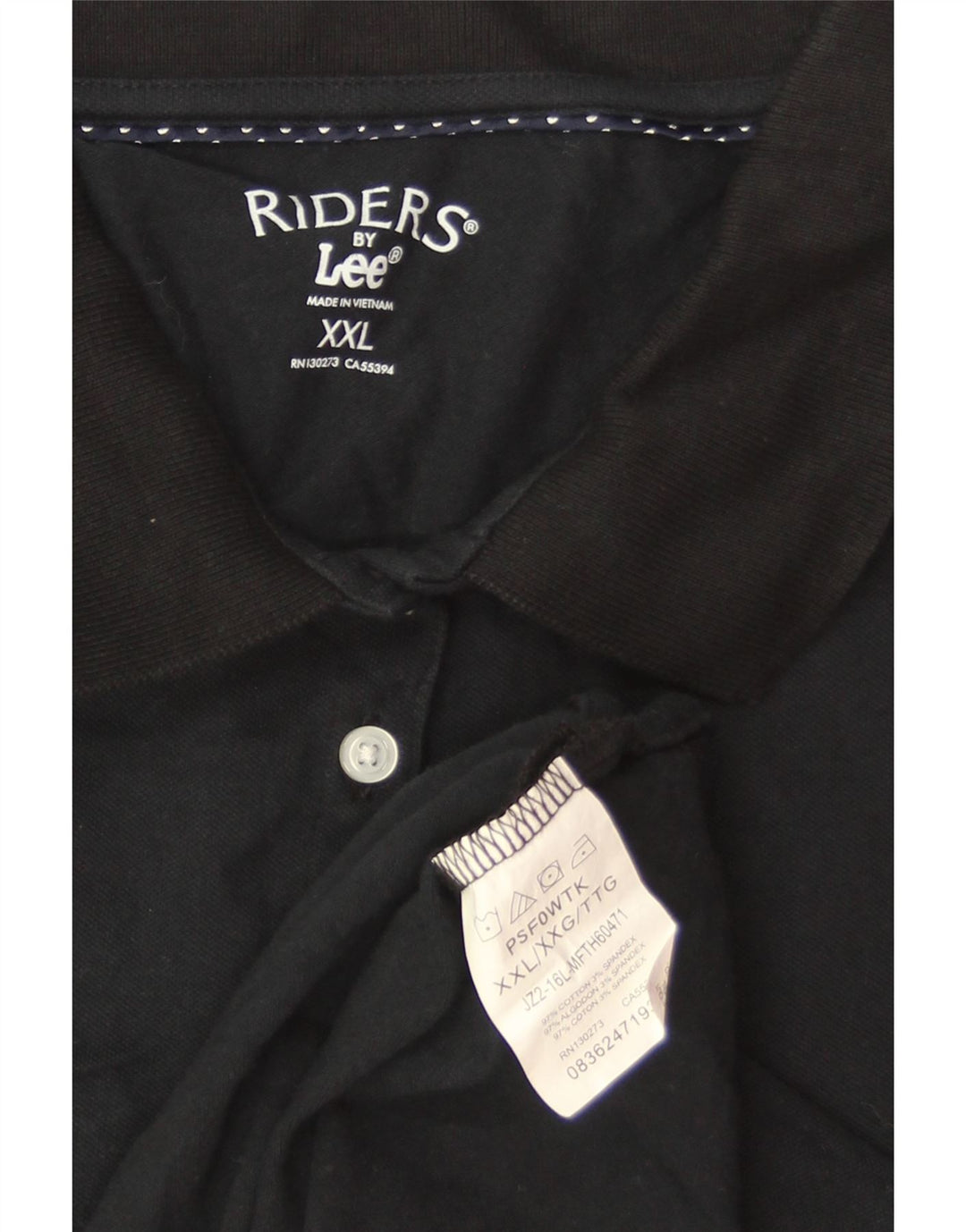 Женская рубашка поло LEE UK 20 2XL, черный хлопок