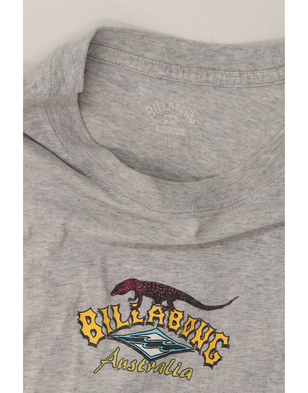 Billabong Мужская футболка с рисунком из хлопка среднего серого цвета с крапинками