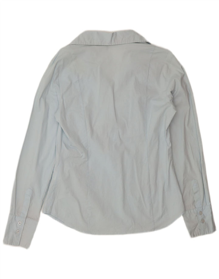 Женская рубашка-пуловер Benetton UK 14, большой синий хлопок