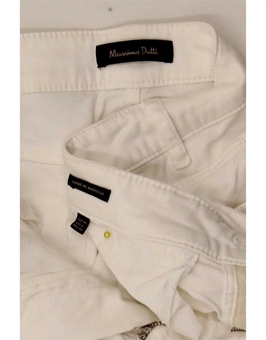 Massimo Dutti Женские узкие повседневные брюки EU 40 Medium W28 L28 Белые