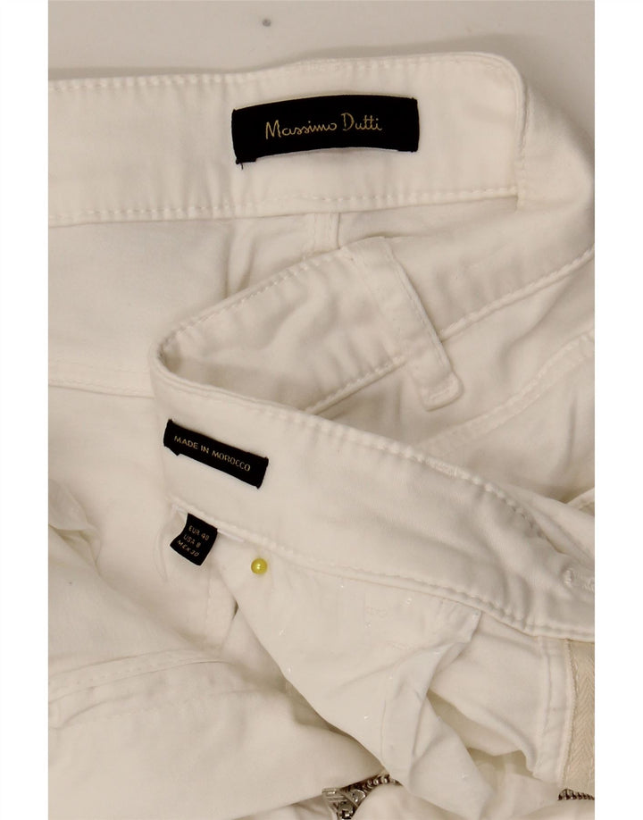 Massimo Dutti Женские узкие повседневные брюки EU 40 Medium W28 L28 Белые